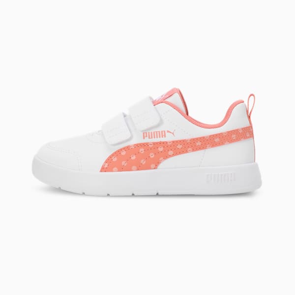 Courtflex V3 Dotty Kid's Sneakers, PUMA White-Deeva Peach, extralarge-IND