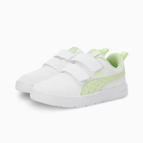 Courtflex V3 Dotty Kid's Sneakers, PUMA White-Cool Cucumber, extralarge-IND