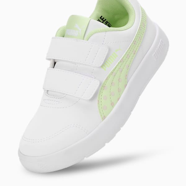 Courtflex V3 Dotty Kid's Sneakers, PUMA White-Cool Cucumber, extralarge-IND