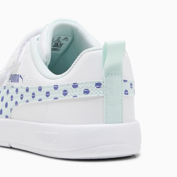 ガールズ コートフレックス V3 ドッティ スニーカー 17-21cm, PUMA White-Peaceful Blue, extralarge-JPN