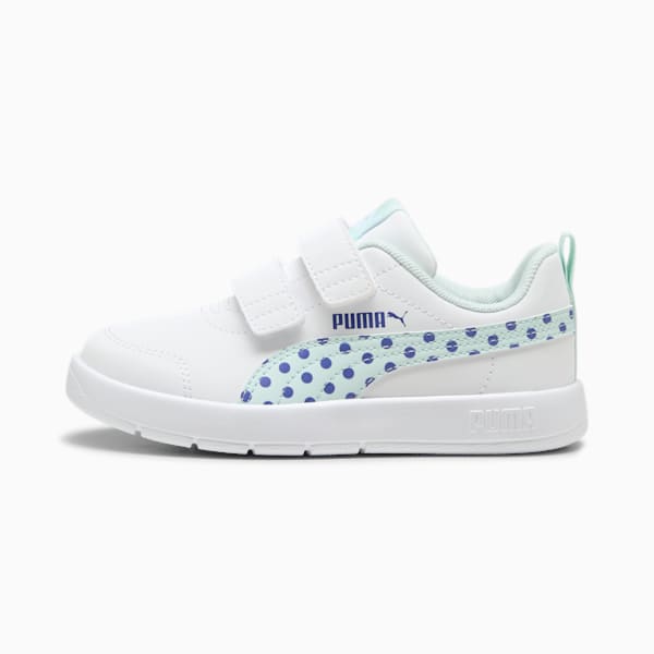 ガールズ コートフレックス V3 ドッティ スニーカー 17-21cm, PUMA White-Peaceful Blue, extralarge-JPN