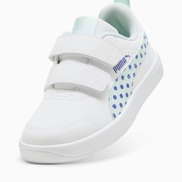 ガールズ コートフレックス V3 ドッティ スニーカー 17-21cm, PUMA White-Peaceful Blue, extralarge-JPN