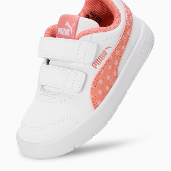 Courtflex V3 Dotty Toddlers' Sneakers, PUMA White-Deeva Peach, extralarge-IND