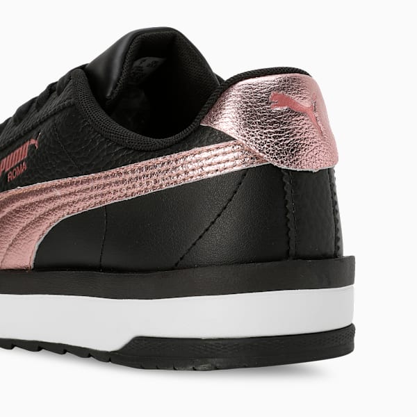 Roma Feminine Metallic Women's Sneakers, PUMA Black-Rose Gold, extralarge-IND