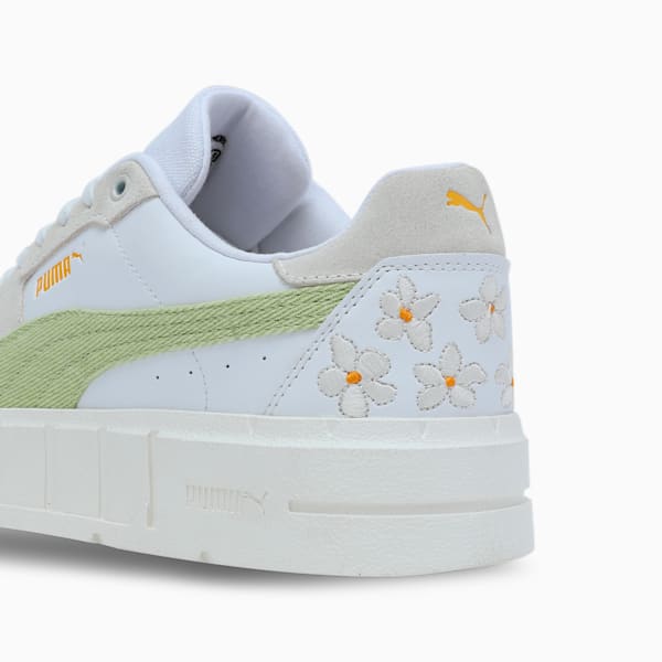 Cali Court Embroidery Women's Sneakers, Pistachio Green-Warm White, extralarge-IND