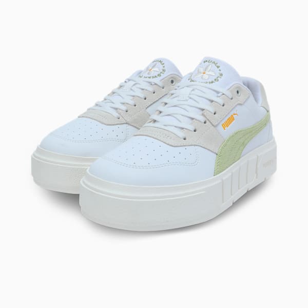 Cali Court Embroidery Women's Sneakers, Pistachio Green-Warm White, extralarge-IND