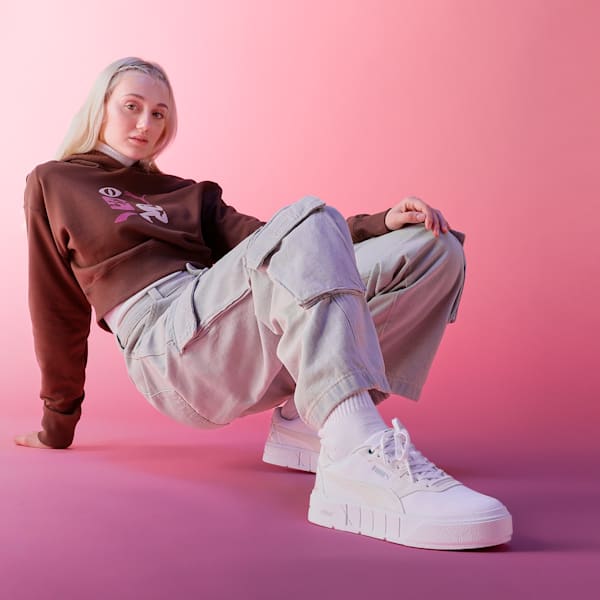 Cali Court Embroidery Women's Sneakers, Vapor Gray-PUMA White, extralarge-IND