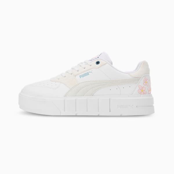 Cali Court Embroidery Women's Sneakers, Vapor Gray-PUMA White, extralarge-IND