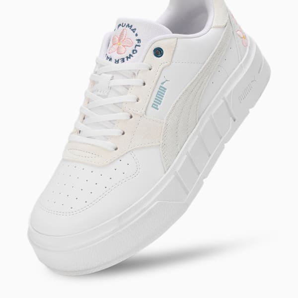 Cali Court Embroidery Women's Sneakers, Vapor Gray-PUMA White, extralarge-IND