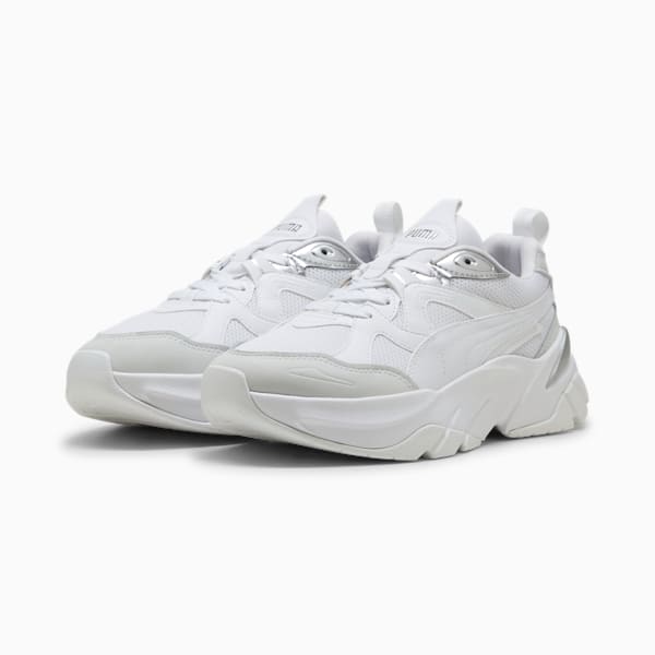 ウィメンズ ソフィア メタリック スニーカー, PUMA White-PUMA Silver, extralarge-JPN