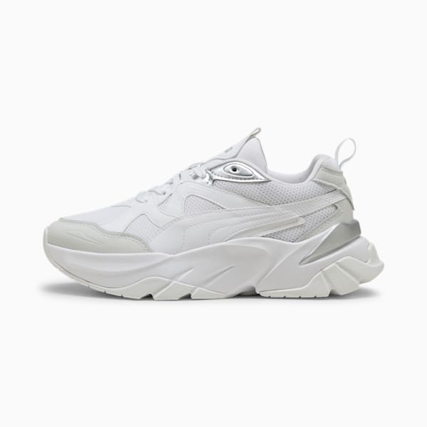 ウィメンズ ソフィア メタリック スニーカー, PUMA White-PUMA Silver, extralarge-JPN