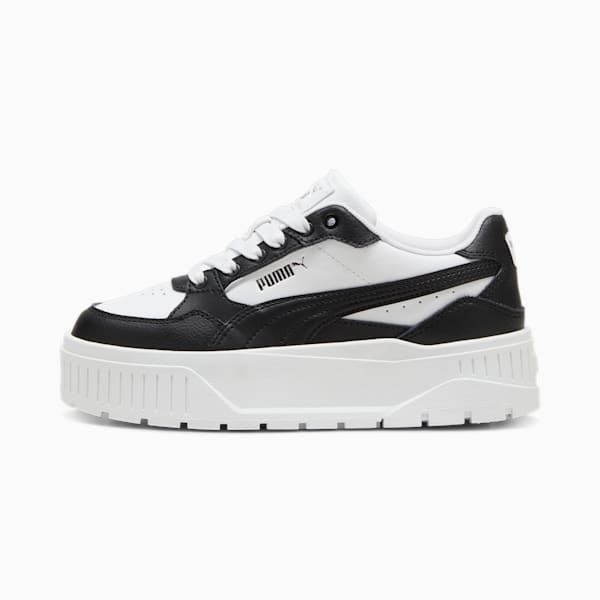Tenis Karmen II Idol para adolescentes, PUMA White-PUMA Black-PUMA Silver, extralarge