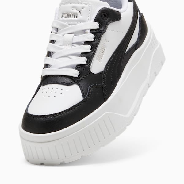 Tenis Karmen II Idol para adolescentes, PUMA White-PUMA Black-PUMA Silver, extralarge