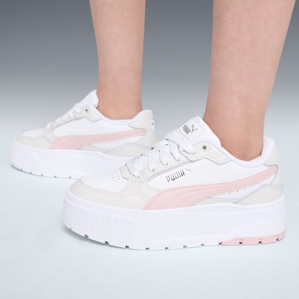 Tenis Karmen II Idol para adolescentes, PUMA White-Mauve Mist-Feather Gray, extralarge