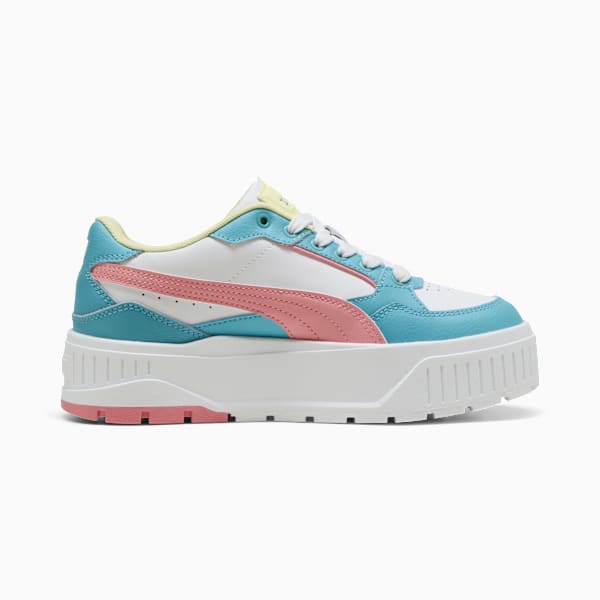 Tenis Karmen II Idol para adolescentes, PUMA White-Pinkscape-Aqua, extralarge