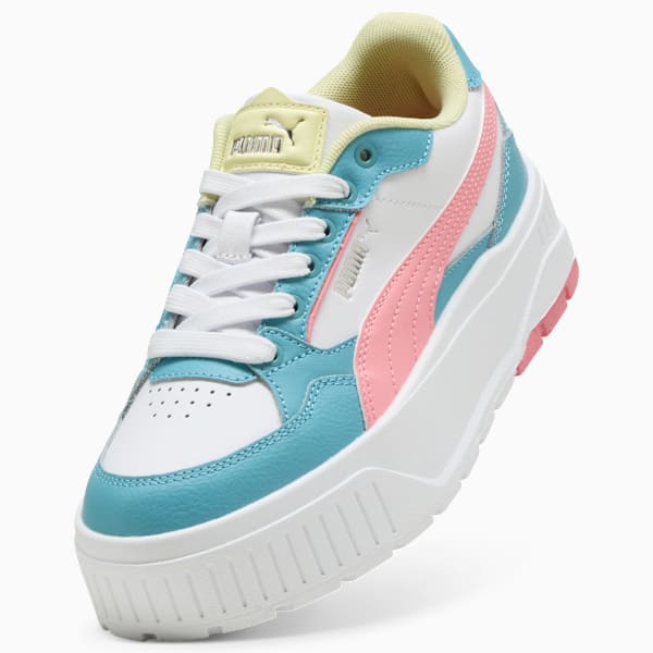 Tenis Karmen II Idol para adolescentes, PUMA White-Pinkscape-Aqua, extralarge