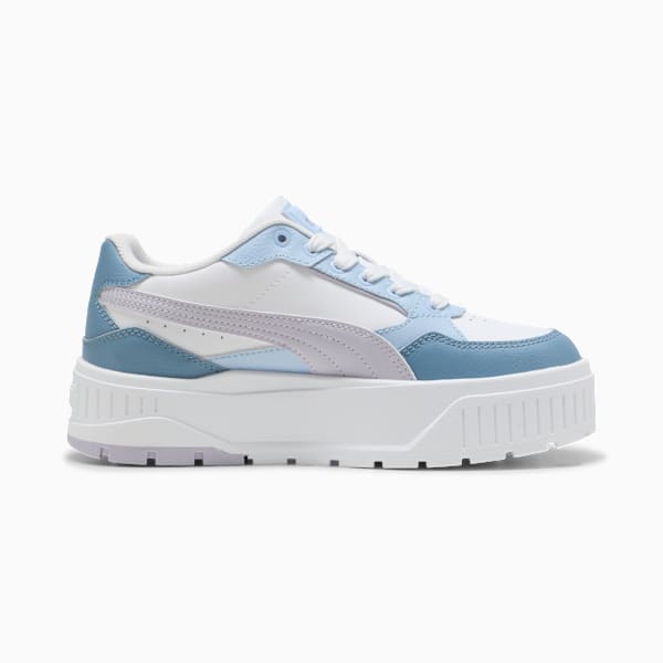 Tenis Karmen II Idol para adolescentes, PUMA White-Lilac Crush-Cool Blue, extralarge