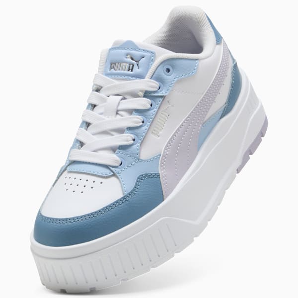 Tenis Karmen II Idol para adolescentes, PUMA White-Lilac Crush-Cool Blue, extralarge