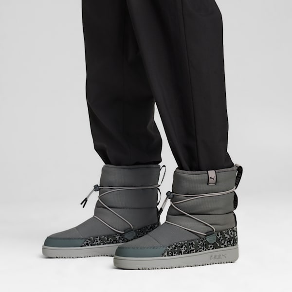 Botas Snowbae Animal para mujer, Mineral Gray-PUMA Black, extralarge