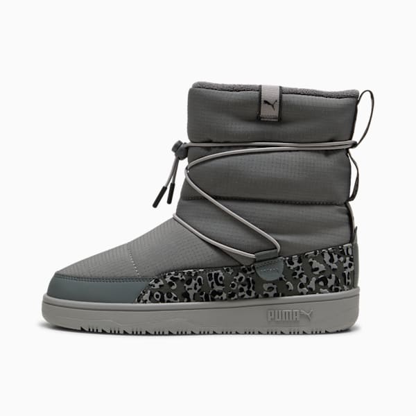 Botas Snowbae Animal para mujer, Mineral Gray-PUMA Black, extralarge