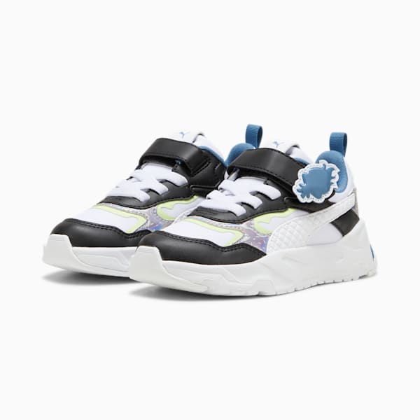 Tenis para niños PUMA x TROLLS Trinity, PUMA White-PUMA Black-Cool Cucumber, extralarge