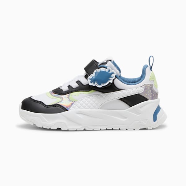 Tenis para niños PUMA x TROLLS Trinity, PUMA White-PUMA Black-Cool Cucumber, extralarge