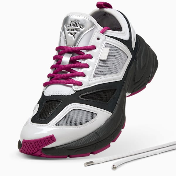 ユニセックス PUMA x MAS TIEMPO ヴェロファシス OP1 スニーカー, Feather Gray-PUMA Black-Magenta Gleam, extralarge-JPN