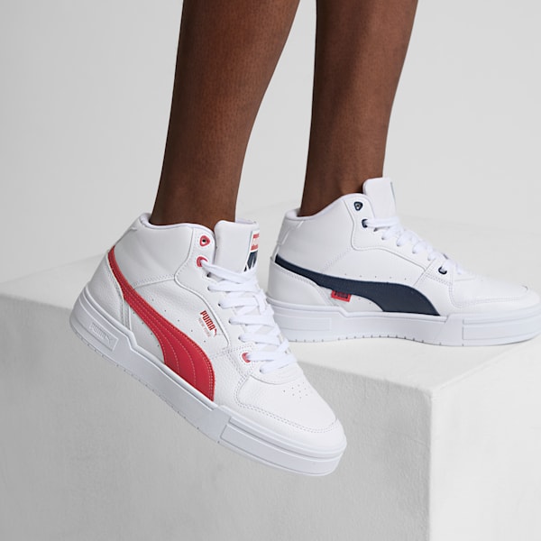 CA Pro Mid NYC Running Laps Men's Sneakers, PUMA White-Club Red-Club Navy, extralarge