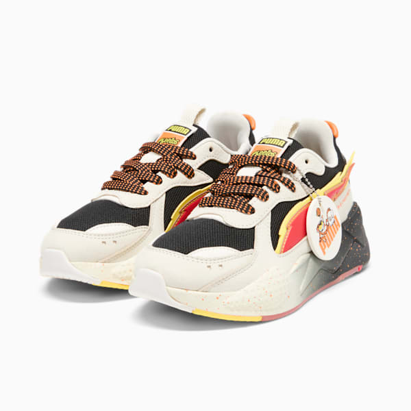 PUMA x CHEETOS® RS-X FH Big Kids' Sneakers, Warm White-PUMA Black-Yellow Blaze-Rickie Orange, extralarge