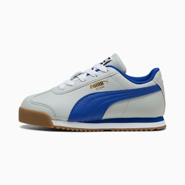 Zapatillas Roma 24 Standard para niños, Cool Light Gray-Vivid Blue, extralarge