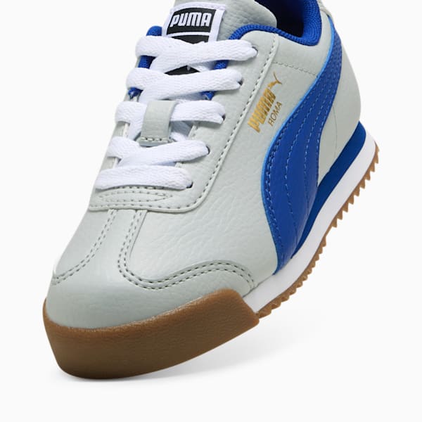 Zapatillas Roma 24 Standard para niños, Cool Light Gray-Vivid Blue, extralarge