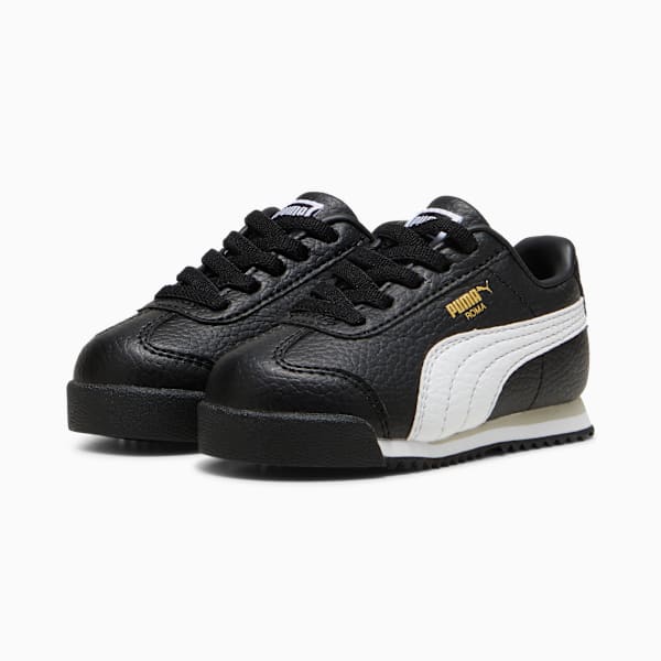 Roma 24 Standard Toddlers' Easy On Sneakers, PUMA Black-PUMA White, extralarge