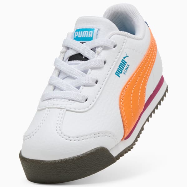 Roma 24 Standard Toddlers' Sneakers, PUMA White-Orange Glo, extralarge