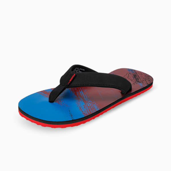 Triumph V7 Men's Flip-Flops, Puma Black-AZURE BLUE-High Risk Red, extralarge-IND