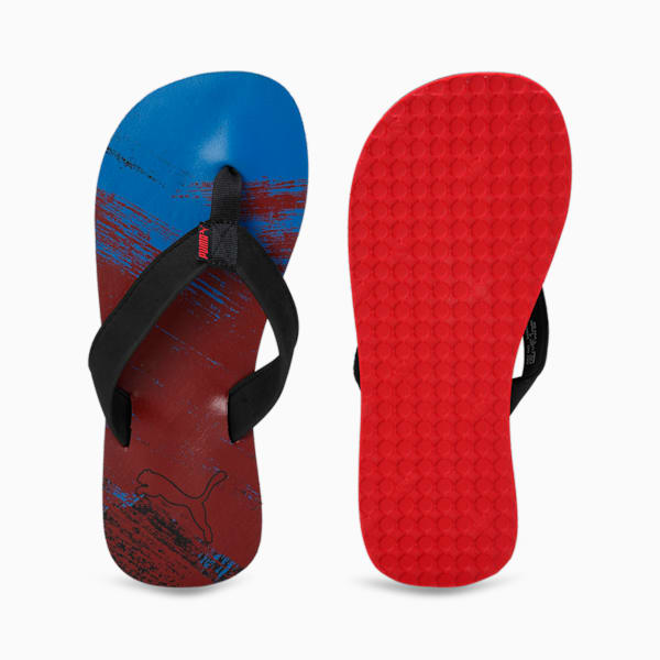 Triumph V7 Men's Flip-Flops, Puma Black-AZURE BLUE-High Risk Red, extralarge-IND