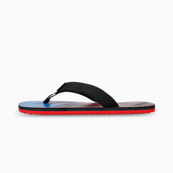 Triumph V7 Men's Flip-Flops, Puma Black-AZURE BLUE-High Risk Red, extralarge-IND