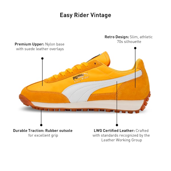 Easy Rider Vintage Everyday Comfort Sneakers, Tangerine-PUMA White, extralarge-IND