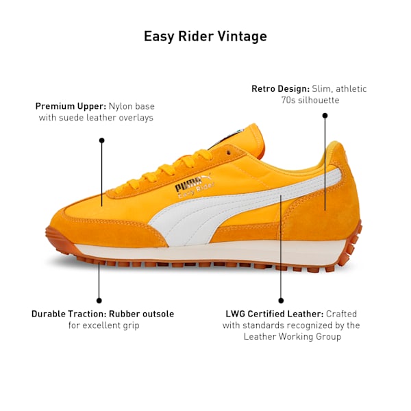 Easy Rider Vintage Sneakers, Tangerine-PUMA White, extralarge-IND