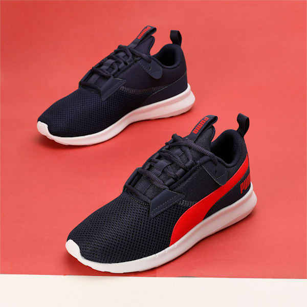 Player Youth Sneakers, New Navy-High Risk Red-PUMA White, extralarge-IND