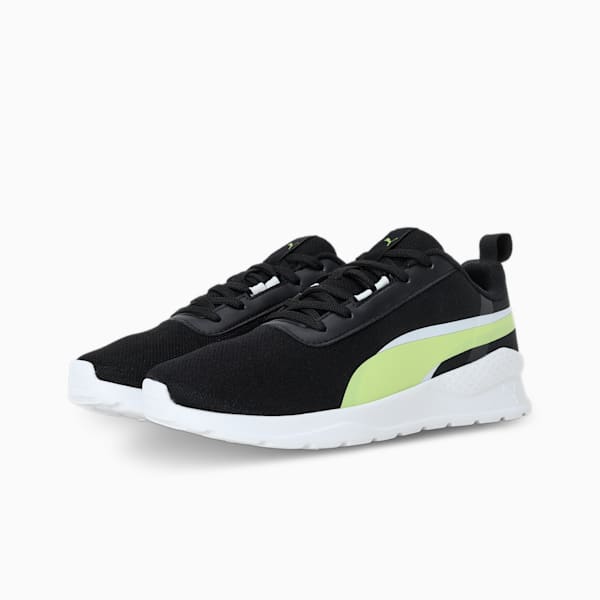 PUMA Flexrate Youth Sneakers, PUMA Black-Light Lime-PUMA White, extralarge-IND