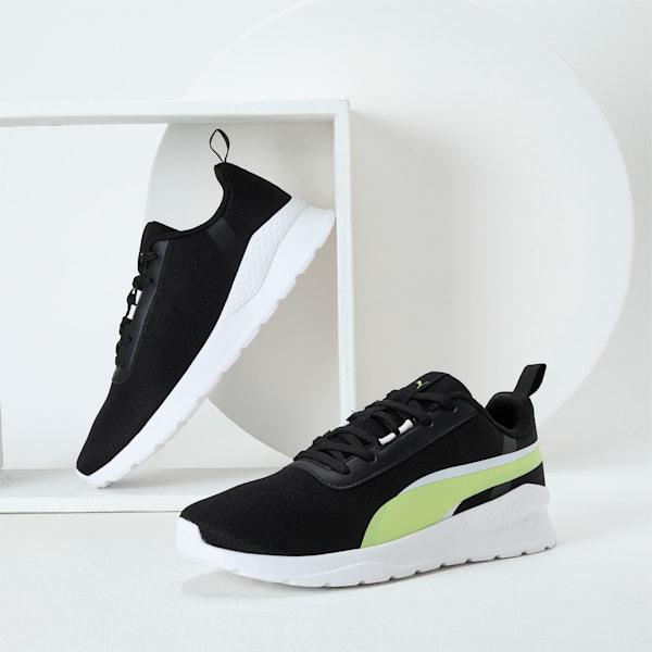 PUMA Flexrate Youth Sneakers, PUMA Black-Light Lime-PUMA White, extralarge-IND