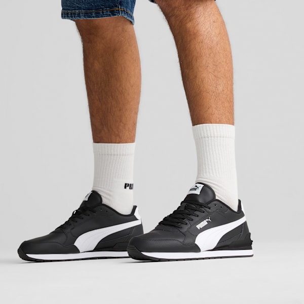 Tenis ST Runner v4 Cuero, PUMA Black-PUMA White, extralarge