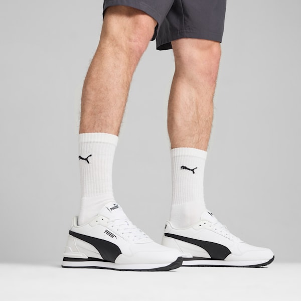 Tenis ST Runner v4 Cuero, PUMA White-PUMA Black-Cast Iron, extralarge
