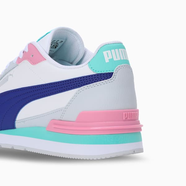 ST Runner v4 Leather Sneakers, PUMA White-Lapis Lazuli-Silver Mist-Mauved Out-Mint, extralarge-IND