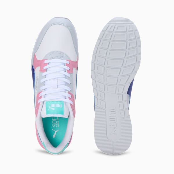 ST Runner v4 Leather Sneakers, PUMA White-Lapis Lazuli-Silver Mist-Mauved Out-Mint, extralarge-IND