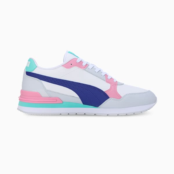 ST Runner v4 Leather Sneakers, PUMA White-Lapis Lazuli-Silver Mist-Mauved Out-Mint, extralarge-IND