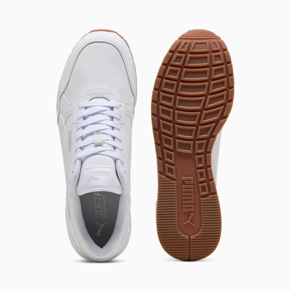 Sneakers ST Runner v4 Leather Homme, PUMA White-Glacial Gray-Gum, extralarge