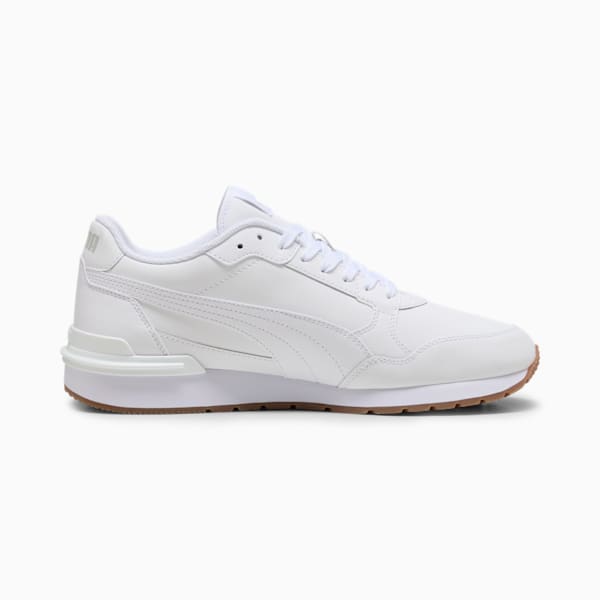 Sneakers ST Runner v4 Leather Homme, PUMA White-Glacial Gray-Gum, extralarge