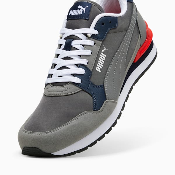 ST Runner v4 Nylon Men's Sneakers, Shadow Gray-Cast Iron-Club Navy-PUMA Red-PUMA White, extralarge