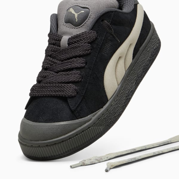 Tenis para hombre Suede XL Crush, PUMA Black-Shadow Gray-Pebble Gray, extralarge